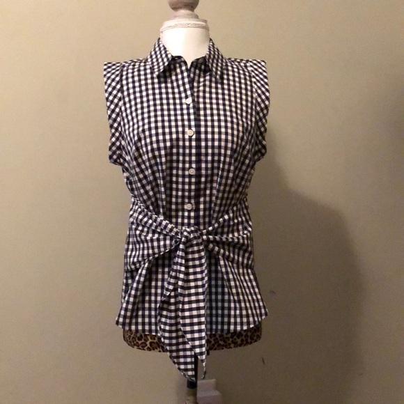 Ann Taylor Tops - Ann Taylor blue and white gingham shirt
